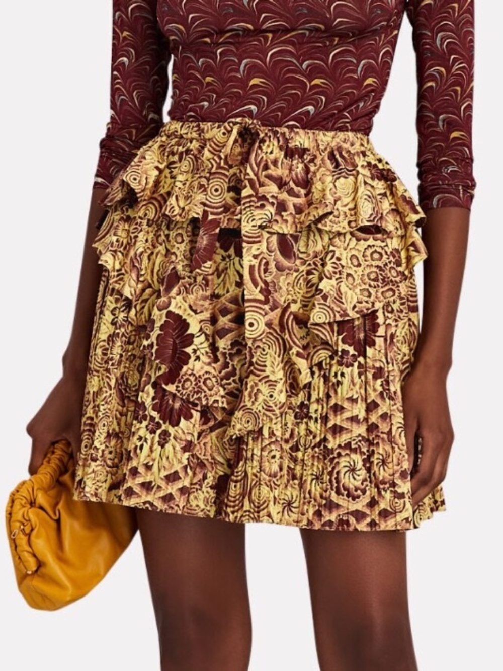 Ulla Johnson Sigrid Amber Floral Cotton Poplin Ruffled Mini Skirt